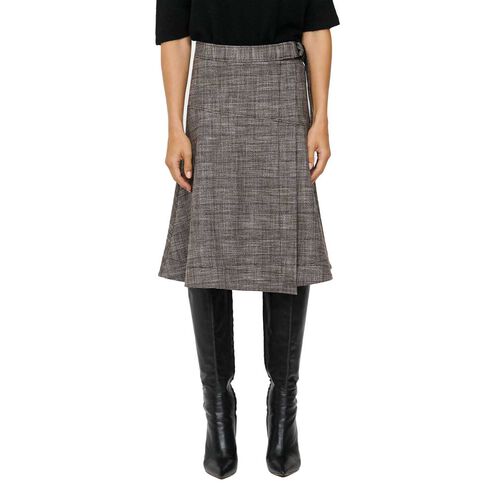 Veronika Maine European Check Belted Wrap Skirt